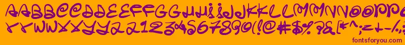 Swirlstory Font – Purple Fonts on Orange Background