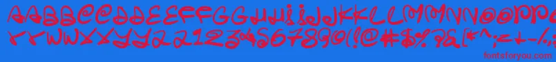 Swirlstory-fontti – punaiset fontit sinisellä taustalla