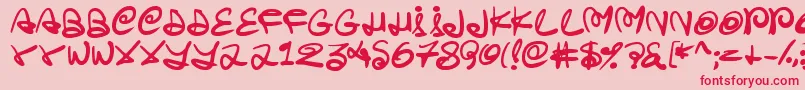 Swirlstory Font – Red Fonts on Pink Background