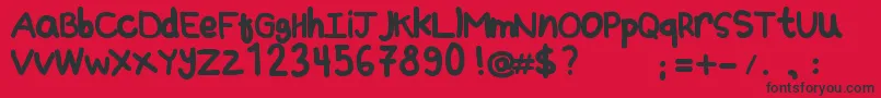 BeriberusweetieNormal-Schriftart – Schwarze Schriften auf rotem Hintergrund