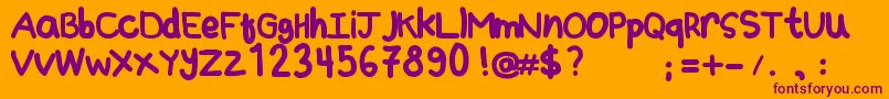 BeriberusweetieNormal Font – Purple Fonts on Orange Background