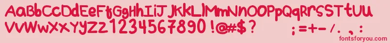 BeriberusweetieNormal Font – Red Fonts on Pink Background