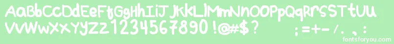 BeriberusweetieNormal Font – White Fonts on Green Background