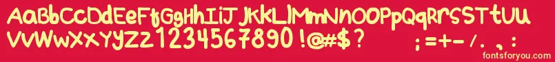 BeriberusweetieNormal Font – Yellow Fonts on Red Background