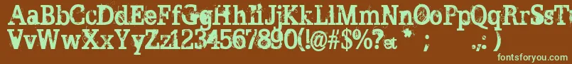 BrokenGhost Font – Green Fonts on Brown Background