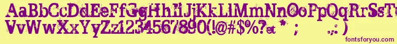 BrokenGhost Font – Purple Fonts on Yellow Background