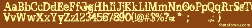 BrokenGhost Font – Yellow Fonts on Brown Background