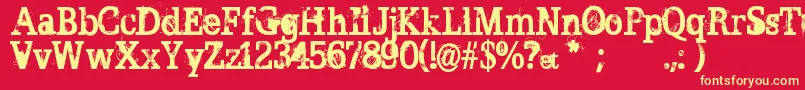 BrokenGhost Font – Yellow Fonts on Red Background