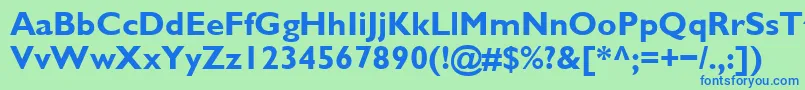フォントGalsBold – 青い文字は緑の背景です。