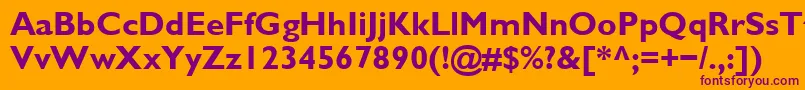 GalsBold-Schriftart – Violette Schriften auf orangefarbenem Hintergrund