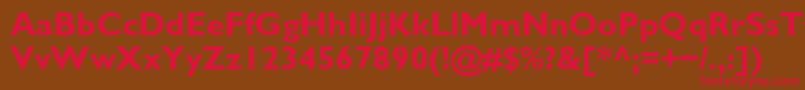 フォントGalsBold – 赤い文字が茶色の背景にあります。