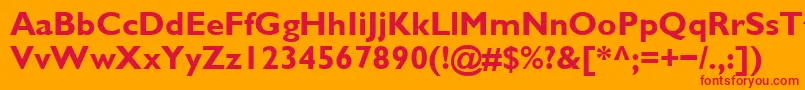 GalsBold Font – Red Fonts on Orange Background
