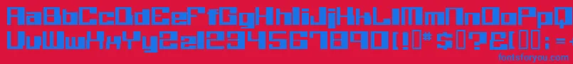 フォントBelieverEng – 赤い背景に青い文字