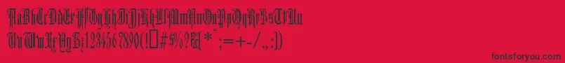 フォントDuerg – 赤い背景に黒い文字