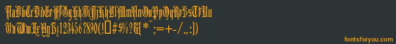 フォントDuerg – 黒い背景にオレンジの文字