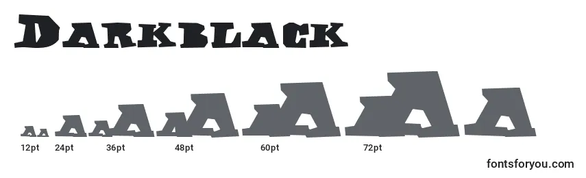 Größen der Schriftart Darkblack