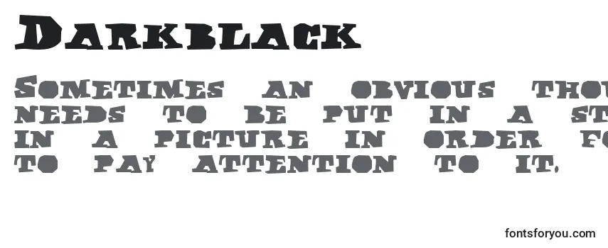 Überblick über die Schriftart Darkblack