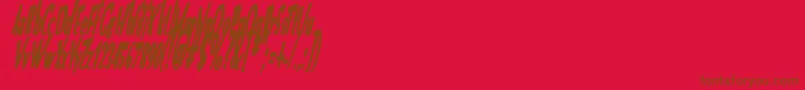 VtcOptikaBoldItalic Font – Brown Fonts on Red Background