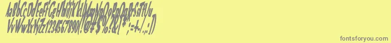 Czcionka VtcOptikaBoldItalic – szare czcionki na żółtym tle