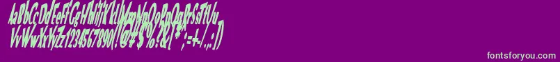 Fonte VtcOptikaBoldItalic – fontes verdes em um fundo violeta