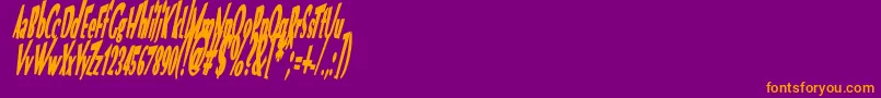 フォントVtcOptikaBoldItalic – 紫色の背景にオレンジのフォント