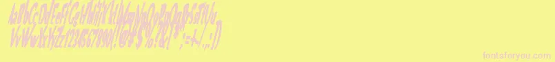 Fonte VtcOptikaBoldItalic – fontes rosa em um fundo amarelo