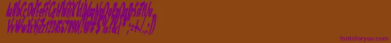 Czcionka VtcOptikaBoldItalic – fioletowe czcionki na brązowym tle