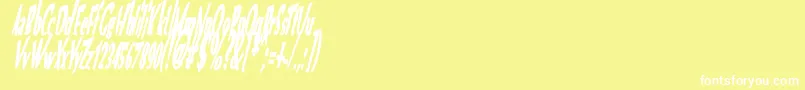 Czcionka VtcOptikaBoldItalic – białe czcionki na żółtym tle