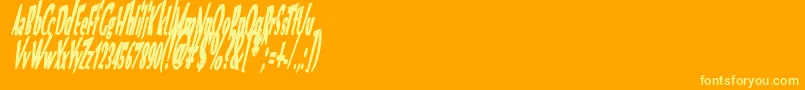 Fonte VtcOptikaBoldItalic – fontes amarelas em um fundo laranja
