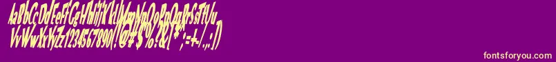 フォントVtcOptikaBoldItalic – 紫の背景に黄色のフォント