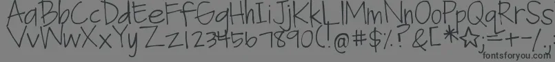DjbFanGirl-fontti – mustat fontit harmaalla taustalla