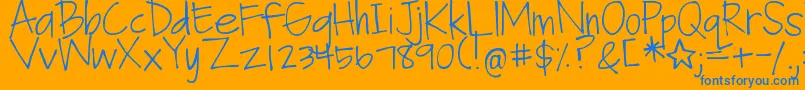 DjbFanGirl Font – Blue Fonts on Orange Background