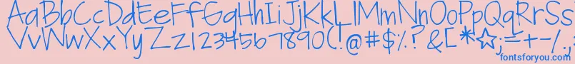 DjbFanGirl Font – Blue Fonts on Pink Background