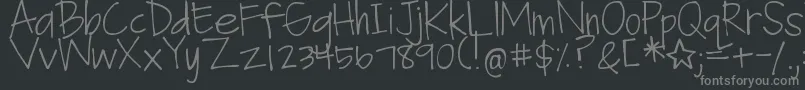 フォントDjbFanGirl – 黒い背景に灰色の文字
