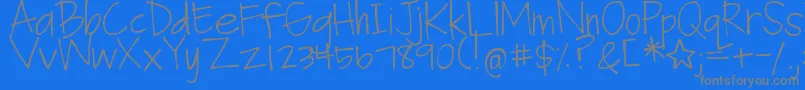 DjbFanGirl Font – Gray Fonts on Blue Background