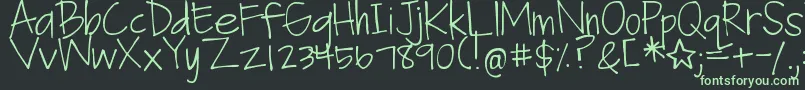 DjbFanGirl Font – Green Fonts on Black Background