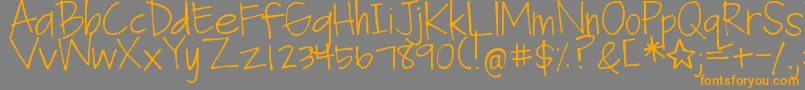 Шрифт DjbFanGirl – оранжевые шрифты на сером фоне