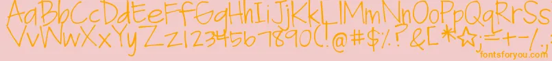 DjbFanGirl Font – Orange Fonts on Pink Background