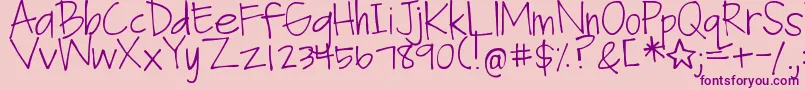 DjbFanGirl Font – Purple Fonts on Pink Background