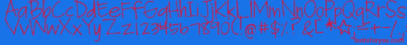 Шрифт DjbFanGirl – красные шрифты на синем фоне