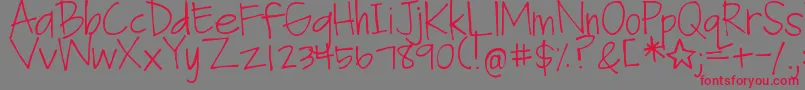 DjbFanGirl Font – Red Fonts on Gray Background