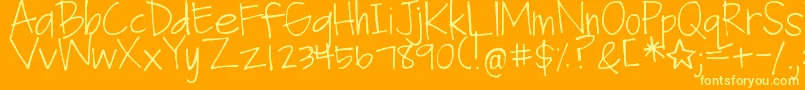 DjbFanGirl Font – Yellow Fonts on Orange Background