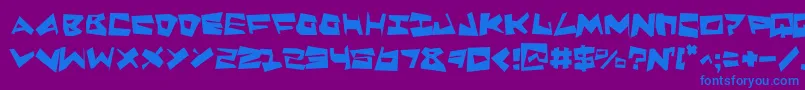 Quakesm Font – Blue Fonts on Purple Background