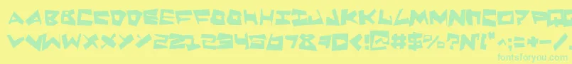Police Quakesm – polices vertes sur fond jaune