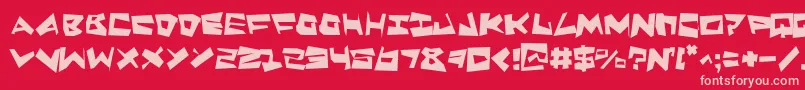 Quakesm Font – Pink Fonts on Red Background