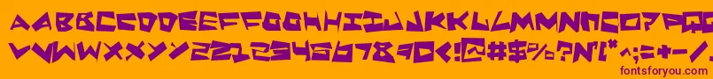 Quakesm Font – Purple Fonts on Orange Background