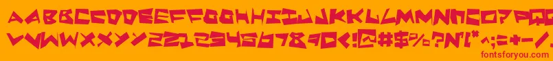 Quakesm Font – Red Fonts on Orange Background