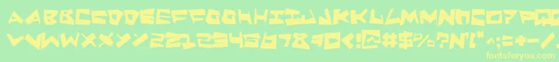 Quakesm Font – Yellow Fonts on Green Background