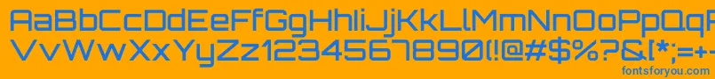 OrbitronMedium-fontti – siniset fontit oranssilla taustalla