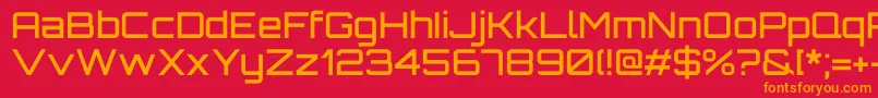 フォントOrbitronMedium – 赤い背景にオレンジの文字